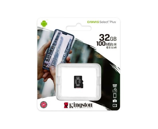 Карта памяти Kingston 32GB microSDHC class 10 UHS-I A1 (R-100MB/s) Canvas (SDCS2/32GBSP), изображение 3 Карта памяти Kingston 32GB microSDHC class 10 UHS-I A1 (R-100MB/s) Canvas (SDCS2/32GBSP), изображение 3