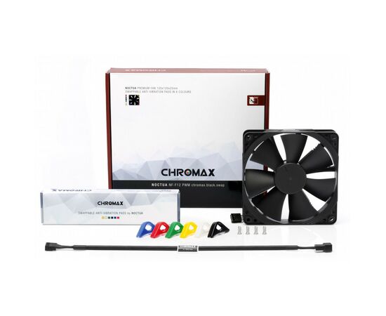 Кулер для корпуса Noctua NF-F12PWM CHROMAX.BLACK.SWAP, изображение 3 Кулер для корпуса Noctua NF-F12PWM CHROMAX.BLACK.SWAP, изображение 3