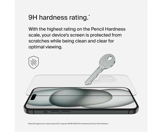 Стекло защитное Belkin iPhone 15 Plus/14 Pro Max TemperedGlass (1 Pack) (OVA136ZZ), изображение 7 Стекло защитное Belkin iPhone 15 Plus/14 Pro Max TemperedGlass (1 Pack) (OVA136ZZ), изображение 7