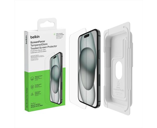Стекло защитное Belkin iPhone 15 Plus/14 Pro Max TemperedGlass (1 Pack) (OVA136ZZ)