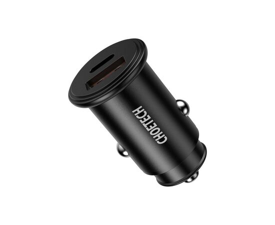 Зарядное устройство Choetech Car USB-A/USB-C 30W QC3.0/PD (TC0006-V2-BK), изображение 2 Зарядное устройство Choetech Car USB-A/USB-C 30W QC3.0/PD (TC0006-V2-BK), изображение 2