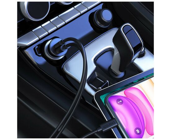 Зарядное устройство Choetech Car USB-A/USB-C 30W QC3.0/PD (TC0006-V2-BK), изображение 9 Зарядное устройство Choetech Car USB-A/USB-C 30W QC3.0/PD (TC0006-V2-BK), изображение 9