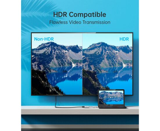Переходник USB-C to HDMI 8K 60 Hz Choetech (HUB-H16-GY), изображение 7 Переходник USB-C to HDMI 8K 60 Hz Choetech (HUB-H16-GY), изображение 7