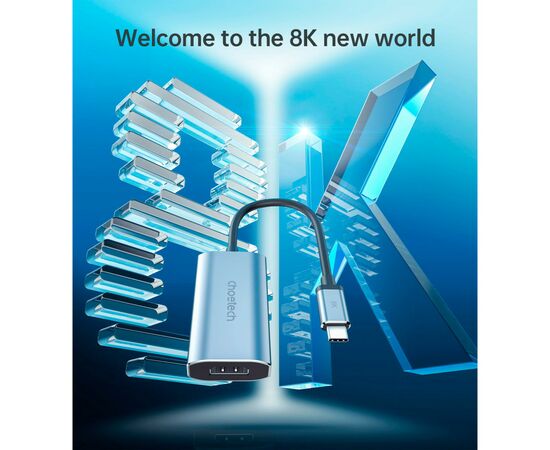 Переходник USB-C to HDMI 8K 60 Hz Choetech (HUB-H16-GY), изображение 8 Переходник USB-C to HDMI 8K 60 Hz Choetech (HUB-H16-GY), изображение 8