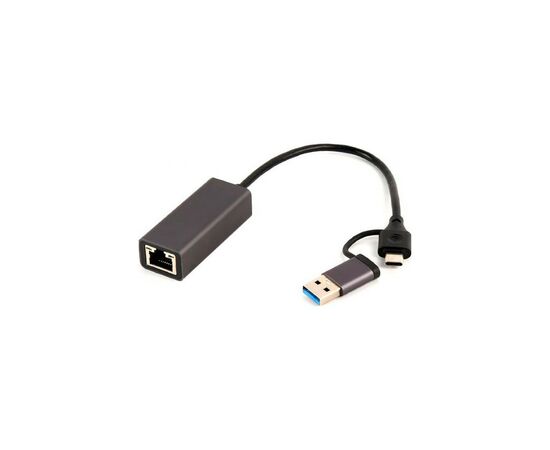 Адаптер USB-A/USB/C to 1Gbps Lan Cablexpert (A-USB3AC-LAN-01), изображение 2 Адаптер USB-A/USB/C to 1Gbps Lan Cablexpert (A-USB3AC-LAN-01), изображение 2