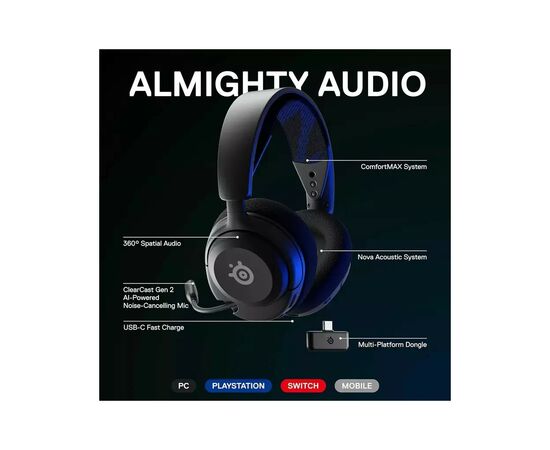 Наушники SteelSeries Arctis Nova 4P Wireless Black (SS61641), изображение 9 Наушники SteelSeries Arctis Nova 4P Wireless Black (SS61641), изображение 9