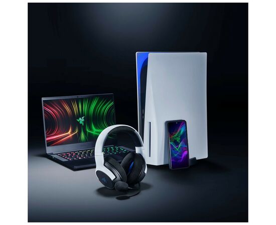 Наушники Razer Kaira Hyperspeed for PS5 Bluetooth White/Black (RZ04-03980200-R3G1), изображение 9 Наушники Razer Kaira Hyperspeed for PS5 Bluetooth White/Black (RZ04-03980200-R3G1), изображение 9