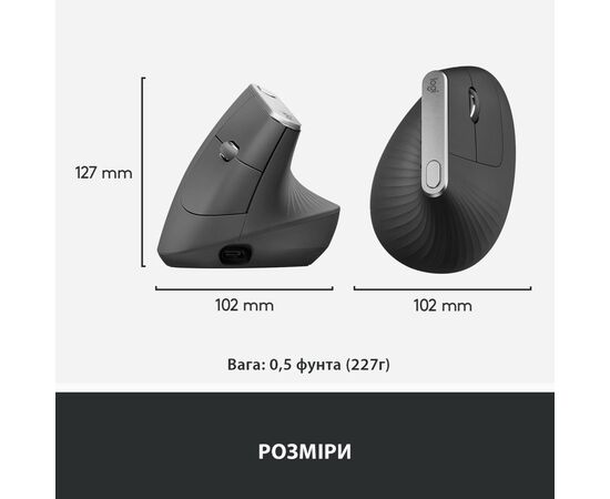 Мышка Logitech MX Vertical (910-005448), изображение 7 Мышка Logitech MX Vertical (910-005448), изображение 7