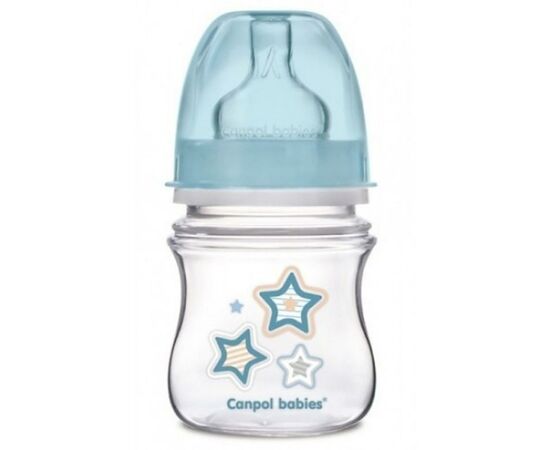 Бутылочка для кормления Canpol babies с широким горлышком Newborn baby, 120 мл, голубая (35/216_blu)