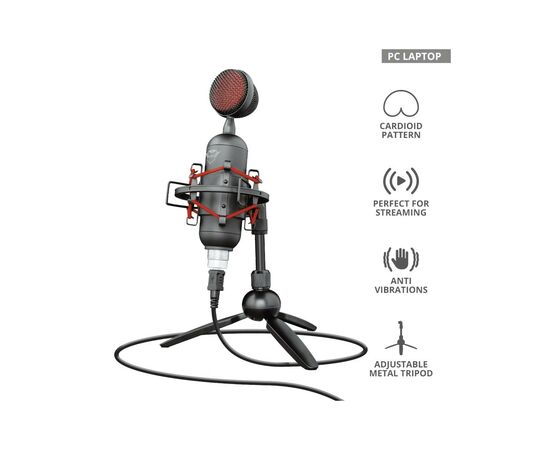 Мікрофон Trust GXT 244 Buzz USB Streaming Microphone Black (23466), зображення 10 Мікрофон Trust GXT 244 Buzz USB Streaming Microphone Black (23466), зображення 10
