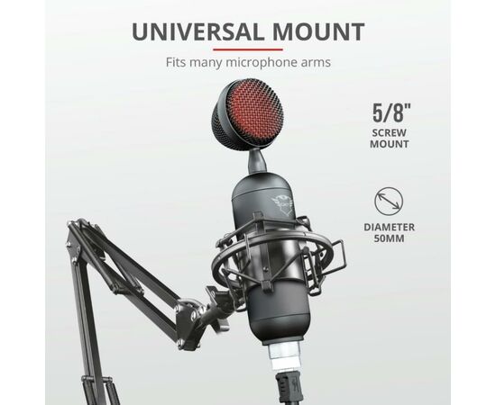 Мікрофон Trust GXT 244 Buzz USB Streaming Microphone Black (23466), зображення 5 Мікрофон Trust GXT 244 Buzz USB Streaming Microphone Black (23466), зображення 5