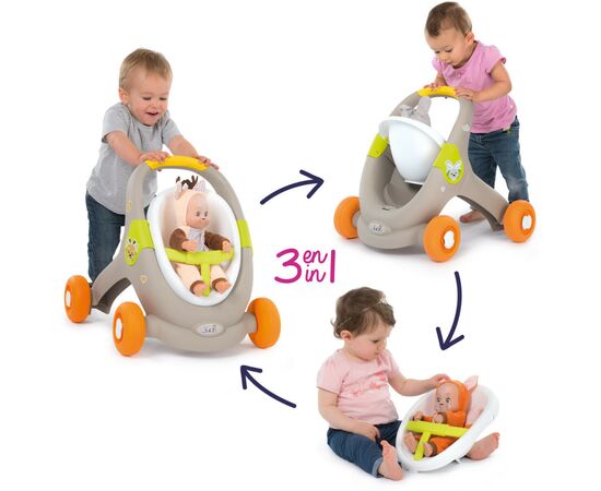 Коляска для кукол Smoby Mini Kiss 3в1 Веселые животные (210206), изображение 11 Коляска для кукол Smoby Mini Kiss 3в1 Веселые животные (210206), изображение 11