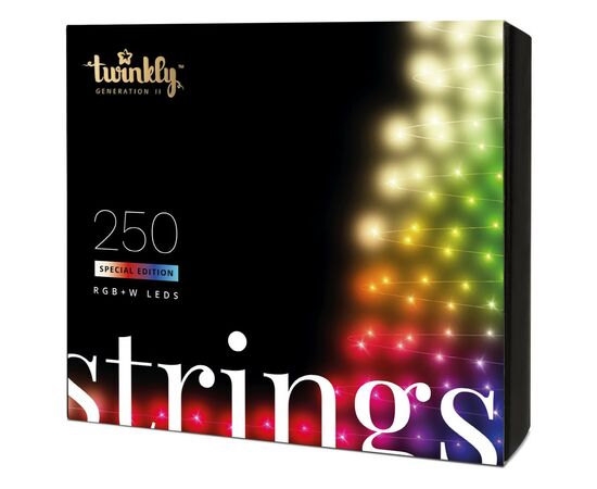Гірлянда Twinkly Smart LED Strings RGBW 250, BT+WiFi, Gen II, IP44, кабель пр (TWS250SPP-TEU)
