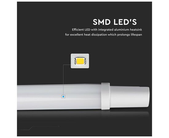 Светильник V-TAC LED 36W, SKU-6470, S-series, 1200mm, 230V, 6400К (3800157641005), изображение 12 Светильник V-TAC LED 36W, SKU-6470, S-series, 1200mm, 230V, 6400К (3800157641005), изображение 12