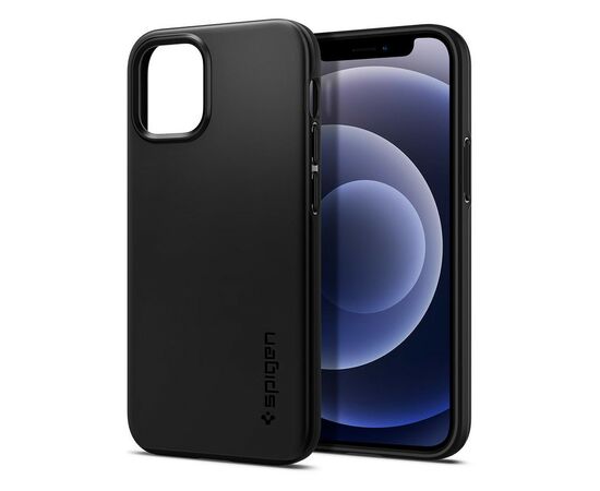 Чехол для моб. телефона Spigen iPhone 12 mini Case Thin Fit, Black (ACS01739), изображение 3 Чехол для моб. телефона Spigen iPhone 12 mini Case Thin Fit, Black (ACS01739), изображение 3