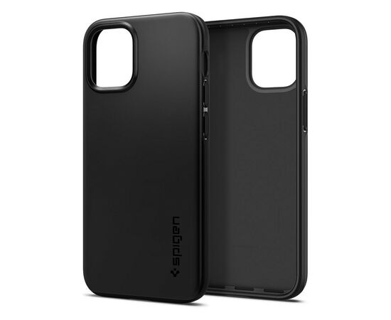 Чехол для моб. телефона Spigen iPhone 12 mini Case Thin Fit, Black (ACS01739), изображение 4 Чехол для моб. телефона Spigen iPhone 12 mini Case Thin Fit, Black (ACS01739), изображение 4