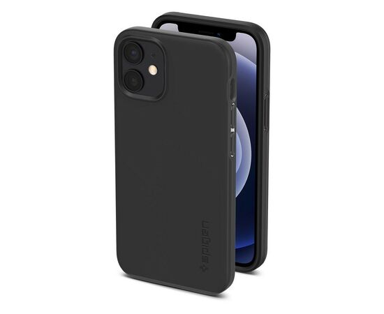 Чехол для моб. телефона Spigen iPhone 12 mini Case Thin Fit, Black (ACS01739), изображение 8 Чехол для моб. телефона Spigen iPhone 12 mini Case Thin Fit, Black (ACS01739), изображение 8