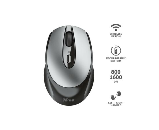 Мышка Trust Zaya Rechargeable Wireless Black (23809), изображение 11 Мышка Trust Zaya Rechargeable Wireless Black (23809), изображение 11