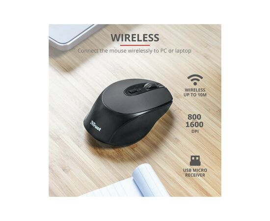 Мышка Trust Zaya Rechargeable Wireless Black (23809), изображение 9 Мышка Trust Zaya Rechargeable Wireless Black (23809), изображение 9