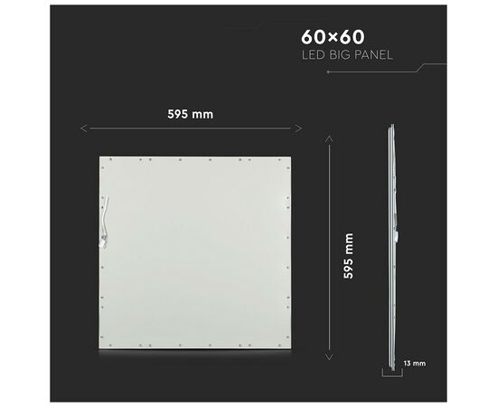 Светильник V-TAC 29W, SKU-62406, 600х600mm, 3000К, 230V, IP20 (3800157619608), изображение 11 Светильник V-TAC 29W, SKU-62406, 600х600mm, 3000К, 230V, IP20 (3800157619608), изображение 11