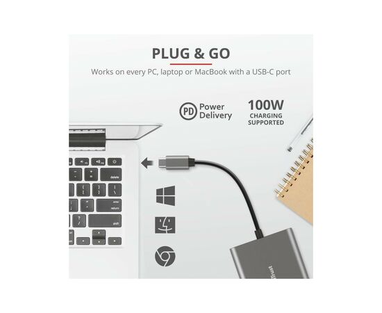 Концентратор Trust Dalyx 3-in-1 Multiport USB-C (23772), изображение 11 Концентратор Trust Dalyx 3-in-1 Multiport USB-C (23772), изображение 11