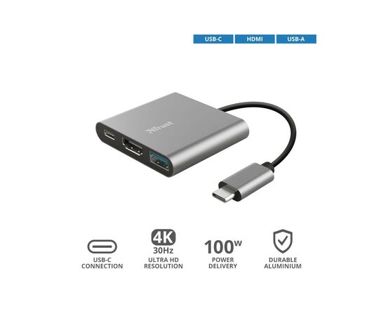 Концентратор Trust Dalyx 3-in-1 Multiport USB-C (23772), изображение 7 Концентратор Trust Dalyx 3-in-1 Multiport USB-C (23772), изображение 7