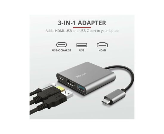 Концентратор Trust Dalyx 3-in-1 Multiport USB-C (23772), изображение 8 Концентратор Trust Dalyx 3-in-1 Multiport USB-C (23772), изображение 8