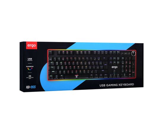 Клавіатура Ergo KB-955 Blue Switch RGB USB Black (KB-955), зображення 12 Клавіатура Ergo KB-955 Blue Switch RGB USB Black (KB-955), зображення 12