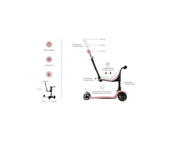 Самокат Miqilong Alamo Розовый (ALAMO-125-PINK), изображение 11 Самокат Miqilong Alamo Розовый (ALAMO-125-PINK), изображение 11