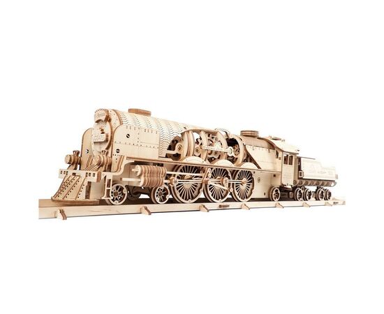 Конструктор Ugears Локомотив с тендером V-Экспресс (70058), изображение 2 Конструктор Ugears Локомотив с тендером V-Экспресс (70058), изображение 2