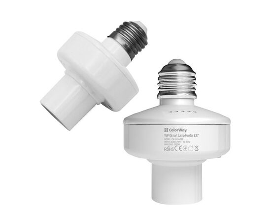 Умная лампочка ColorWay Wi-Fi Smart Lamp Holder E27 (CW-LH3A-TM), изображение 3 Умная лампочка ColorWay Wi-Fi Smart Lamp Holder E27 (CW-LH3A-TM), изображение 3