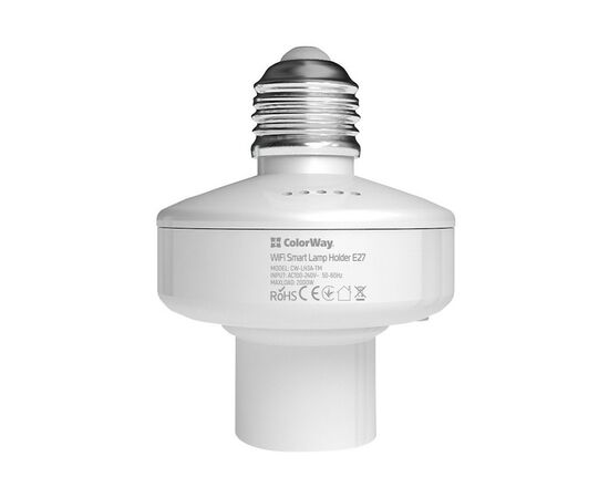Умная лампочка ColorWay Wi-Fi Smart Lamp Holder E27 (CW-LH3A-TM), изображение 4 Умная лампочка ColorWay Wi-Fi Smart Lamp Holder E27 (CW-LH3A-TM), изображение 4