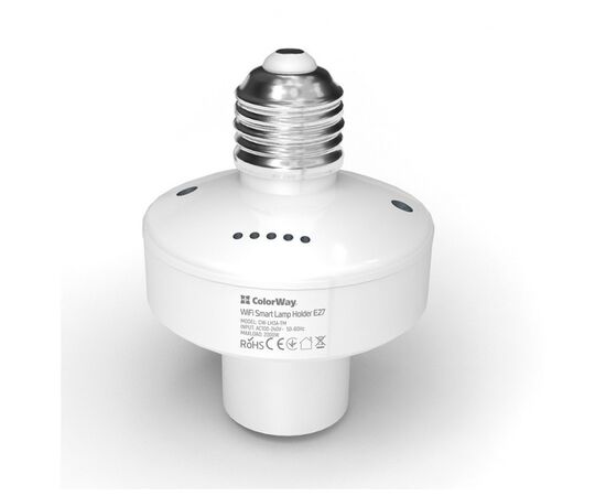Умная лампочка ColorWay Wi-Fi Smart Lamp Holder E27 (CW-LH3A-TM), изображение 6 Умная лампочка ColorWay Wi-Fi Smart Lamp Holder E27 (CW-LH3A-TM), изображение 6