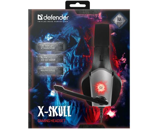 Наушники Defender X-Skull Black-Grey (64585), изображение 12 Наушники Defender X-Skull Black-Grey (64585), изображение 12