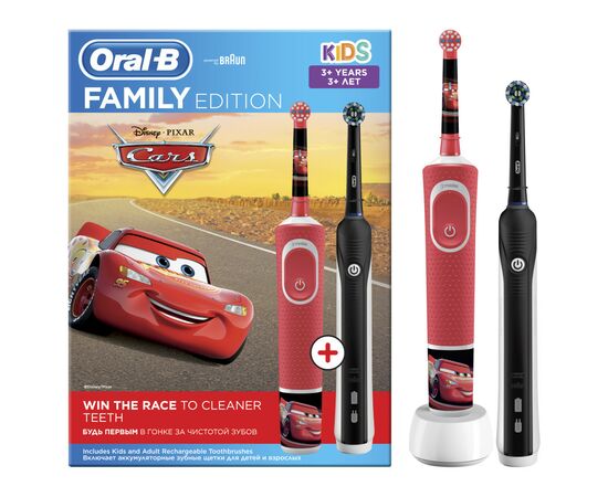Электрическая зубная щетка Oral-B PRO 700 D16.513.1U + D100.410.2K Cars (Family Edition)