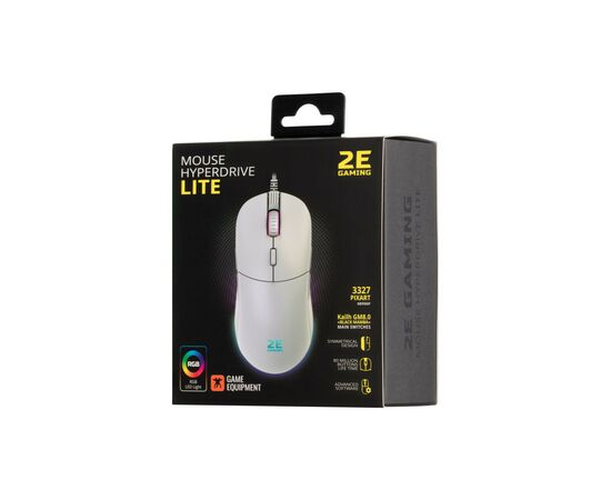 Мышка 2E Gaming HyperDrive Lite RGB White (2E-MGHDL-WT), изображение 2 Мышка 2E Gaming HyperDrive Lite RGB White (2E-MGHDL-WT), изображение 2