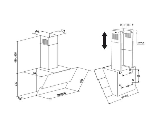 Вытяжка кухонная Eleyus GALANT 1200 LED 60 BG, изображение 12 Вытяжка кухонная Eleyus GALANT 1200 LED 60 BG, изображение 12