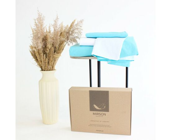 Постільна білизна MirSon Ranforce Elite White-mint (11-2107+11-2208) 220х240 (2200004703718), зображення 7