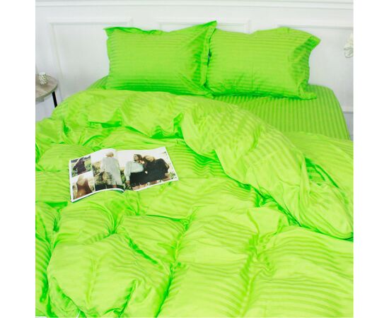 Постільна білизна MirSon SatinStripe 30-0016LightGreen 160х220 Полуторний Євро (2200005253656), зображення 3