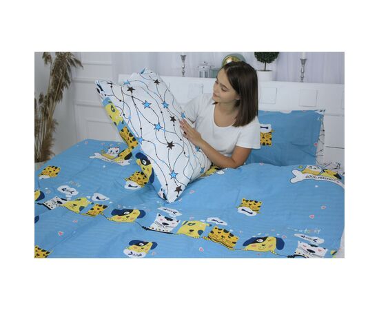 Постільна білизна MirSon Бязь Ranforce Elite 17-0518 Cat-dog blue Сімейний (2200004682228), зображення 2