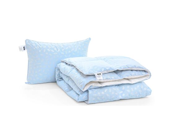 Одеяло MirSon Набор пуховый №2126 Bio-Blue Зима 70% пух одеяло 200х220 + подушка 50х70 средняя (2200003023893), изображение 4 Одеяло MirSon Набор пуховый №2126 Bio-Blue Зима 70% пух одеяло 200х220 + подушка 50х70 средняя (2200003023893), изображение 4