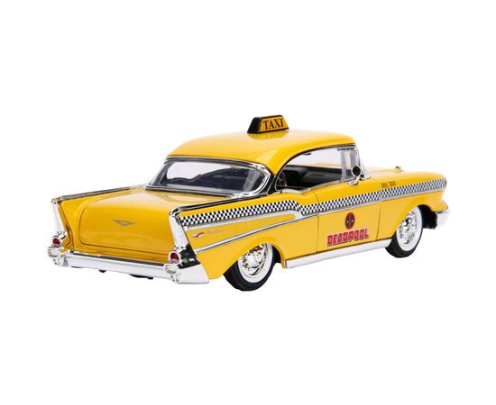 Машина Jada металлическая "Марвел. Желтое такси" Чеви Бел Эйр (1957) с фигуркой Дедпула 1:24 (253225001), изображение 8 Машина Jada металлическая "Марвел. Желтое такси" Чеви Бел Эйр (1957) с фигуркой Дедпула 1:24 (253225001), изображение 8