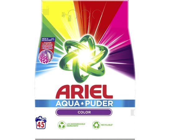 Стиральный порошок Ariel Аква-Пудра Color 2.925 кг (8006540546628), изображение 2 Стиральный порошок Ariel Аква-Пудра Color 2.925 кг (8006540546628), изображение 2