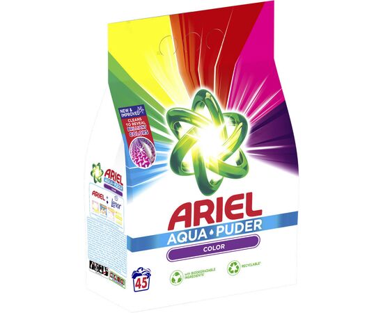 Стиральный порошок Ariel Аква-Пудра Color 2.925 кг (8006540546628), изображение 3 Стиральный порошок Ariel Аква-Пудра Color 2.925 кг (8006540546628), изображение 3