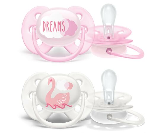 Пустышка Philips AVENT Ultra Soft для девочек 0-6 мес. 2 шт. (SCF222/02), изображение 5 Пустышка Philips AVENT Ultra Soft для девочек 0-6 мес. 2 шт. (SCF222/02), изображение 5