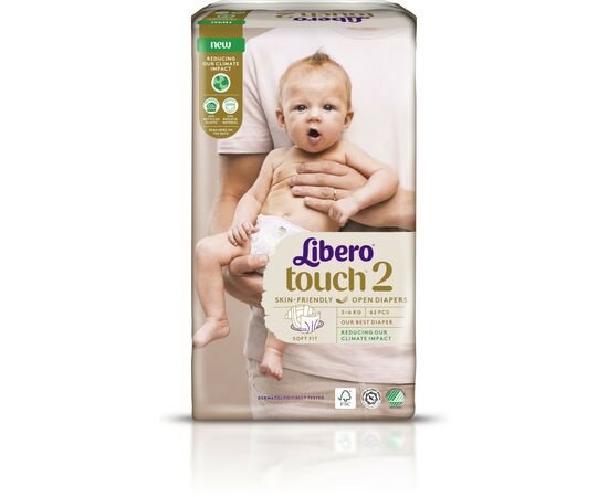 Подгузник Libero Touch Размер 2 (3-6 кг) 62 шт (7322541750071), изображение 2 Подгузник Libero Touch Размер 2 (3-6 кг) 62 шт (7322541750071), изображение 2