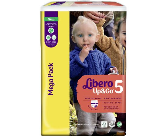 Подгузник Libero Up&Go Размер 5 (10-14 кг) 58 шт (7322541742595), изображение 2 Подгузник Libero Up&Go Размер 5 (10-14 кг) 58 шт (7322541742595), изображение 2