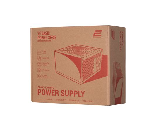 Блок питания 2E BASIC POWER (400W), 80, 120mm, 1xMB 24pin(20+4), 1xCPU 8pin(4+4), 3xMolex, 4xSATA, 1xPCIe 8pin( (2E-BP400-120APFC), изображение 10 Блок питания 2E BASIC POWER (400W), 80, 120mm, 1xMB 24pin(20+4), 1xCPU 8pin(4+4), 3xMolex, 4xSATA, 1xPCIe 8pin( (2E-BP400-120APFC), изображение 10