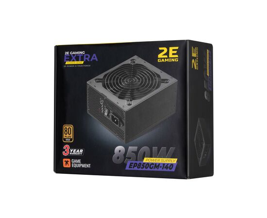 Блок питания 2E GAMING EXTRA POWER (850W), >90, 80+ Gold, 140mm, 1xMB 24pin(20+4), 2xCPU 8pin(4+4), 4xMolex, 6x (2E-EP850GM-140), изображение 10 Блок питания 2E GAMING EXTRA POWER (850W), >90, 80+ Gold, 140mm, 1xMB 24pin(20+4), 2xCPU 8pin(4+4), 4xMolex, 6x (2E-EP850GM-140), изображение 10