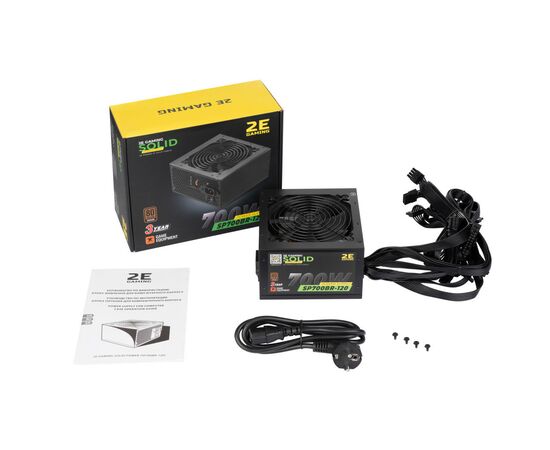 Блок питания 2E GAMING SOLID POWER (700W), >85, 80+ Bronze, 120mm, 1xMB 24pin(20+4), 1xCPU 8pin(4+4), 3xMolex, (2E-SP700BR-120), изображение 9 Блок питания 2E GAMING SOLID POWER (700W), >85, 80+ Bronze, 120mm, 1xMB 24pin(20+4), 1xCPU 8pin(4+4), 3xMolex, (2E-SP700BR-120), изображение 9